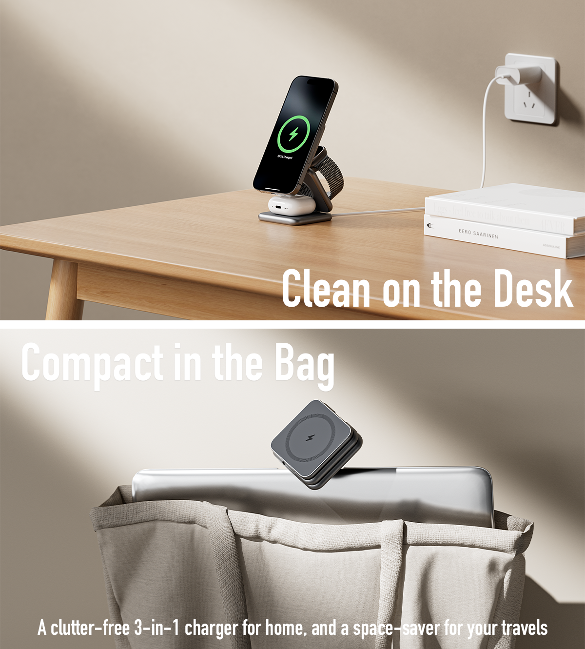 KUXIU X40 3-in-1 MagSafe Foldable Charging Stand