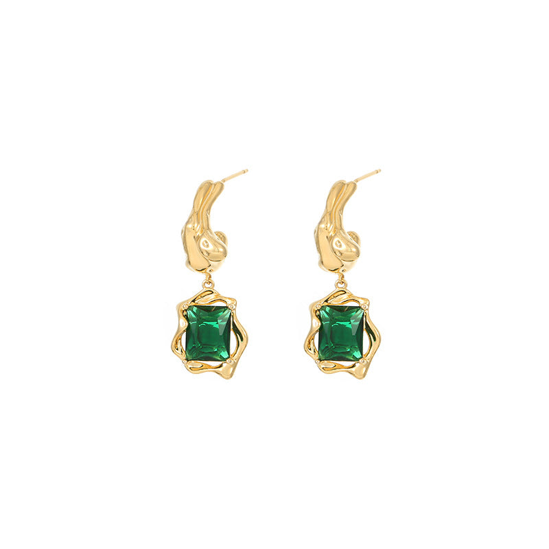 2025 Emerald Earrings: French Retro Design, Palace Style, Versatile