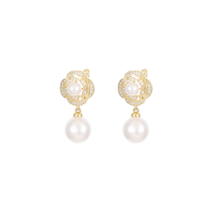 2025 Golden Pearl Rose Earrings: High-End, Personalized, Universal Style