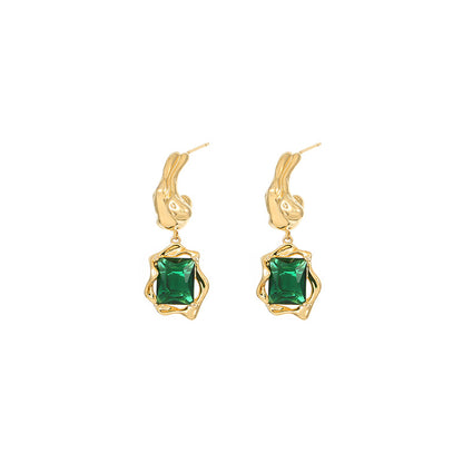 2025 Emerald Earrings: French Retro Design, Palace Style, Versatile
